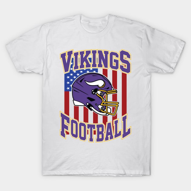 Retro Vikings Football T-Shirt by Cemploex_Art